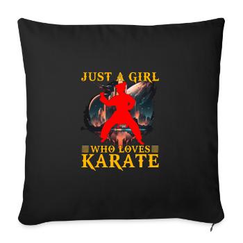 Juste une fille qui aime le karaté - Housse de coussin décorative 45 x 45 cm - noir - Devant