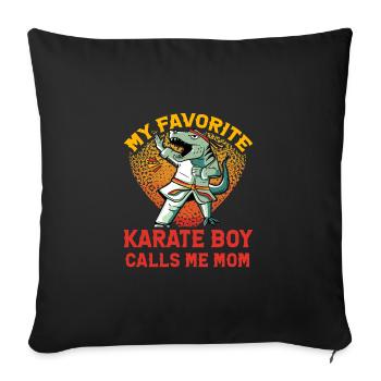 Mon garçon de karaté préféré m’appelle maman - Housse de coussin décorative 45 x 45 cm - noir - Devant