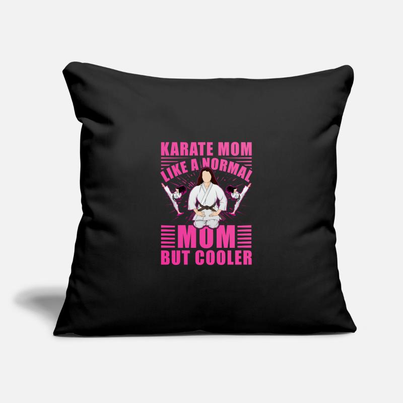 Karaté Mom comme une maman normale mais plus cool Housse de coussin décorative 45 x 45 cm