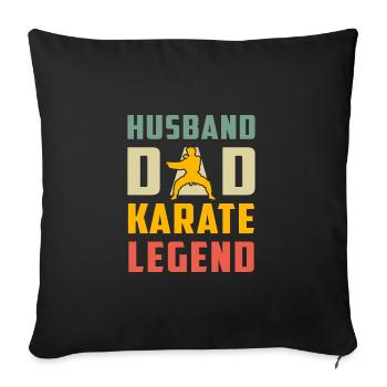 Mari Papa Karaté Légende - Housse de coussin décorative 45 x 45 cm - noir - Devant