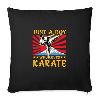 Juste un garçon qui aime le karaté - Housse de coussin décorative 45 x 45 cm - noir - Devant