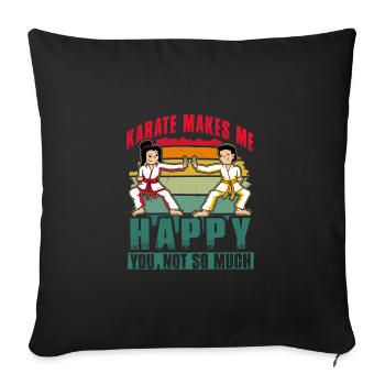 Le karaté me rend heureux toi pas tellement - Housse de coussin décorative 45 x 45 cm - noir - Devant