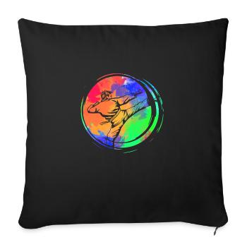Karaté - Housse de coussin décorative 45 x 45 cm - noir - Devant