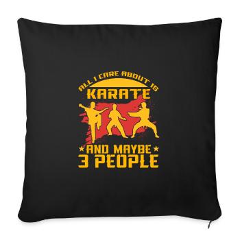 Tout ce qui m'intéresse, c'est le karaté et peut-être 3 personnes - Housse de coussin décorative 45 x 45 cm - noir - Devant