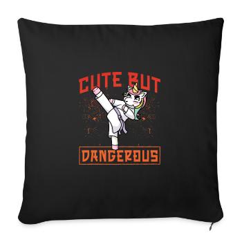 Karaté Licorne - Housse de coussin décorative 45 x 45 cm - noir - Devant