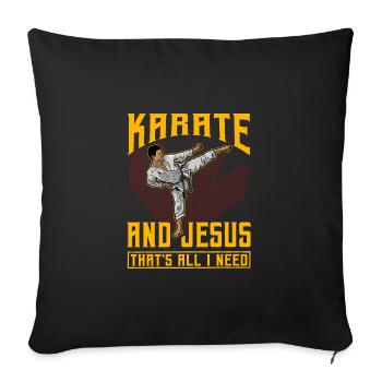 Le karaté et Jésus, c’est tout ce dont j’ai besoin - Housse de coussin décorative 45 x 45 cm - noir - Devant