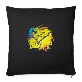 Karaté - Housse de coussin décorative 45 x 45 cm - noir - Devant
