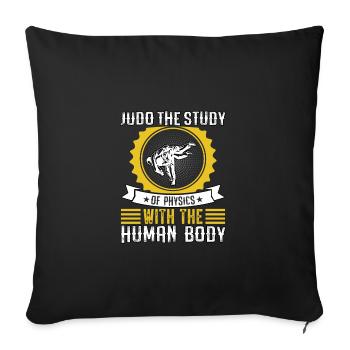 Judo : l’étude de la physique avec un corps humain - Housse de coussin décorative 45 x 45 cm - noir - Devant