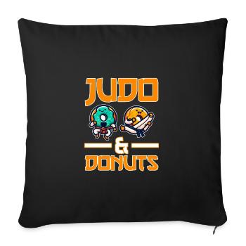 Judo et beignets - Housse de coussin décorative 45 x 45 cm - noir - Devant