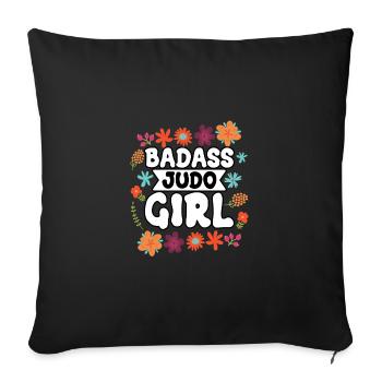 Badass Judo Girl - Sofa pillowcase 17,3'' x 17,3'' (45 x 45 cm) - black - Front