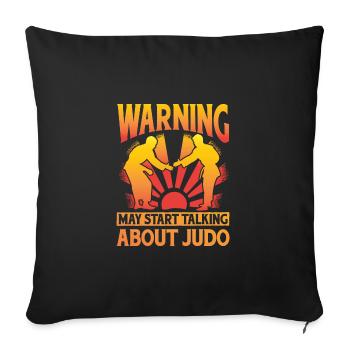 Attention peut parler de Judo - Housse de coussin décorative 45 x 45 cm - noir - Devant