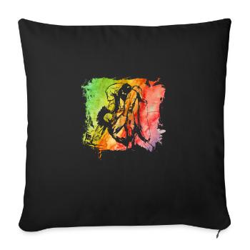Judo - Housse de coussin décorative 45 x 45 cm - noir - Devant