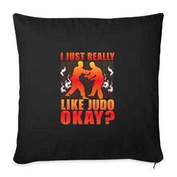 J’aime vraiment le judo, d’accord - Housse de coussin décorative 45 x 45 cm - noir - Devant