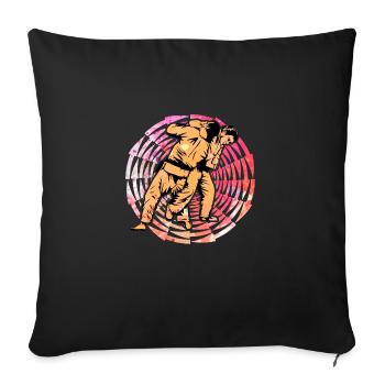 Judo - Housse de coussin décorative 45 x 45 cm - noir - Devant