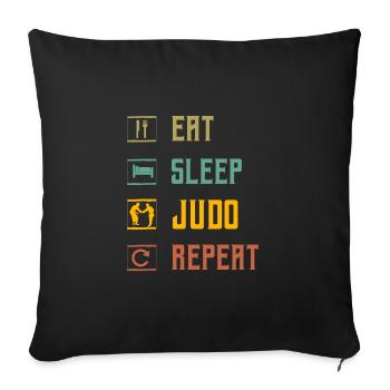 Manger Dormir Judo Répéter - Housse de coussin décorative 45 x 45 cm - noir - Devant