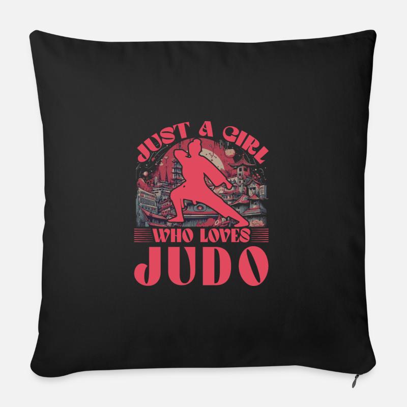 Nur ein Mädchen, das Judo liebt - Sofakissenbezug 45 x 45 cm - Schwarz