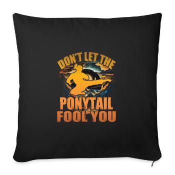 Ne vous laissez pas tromper par la queue de cheval - Housse de coussin décorative 45 x 45 cm - noir - Devant
