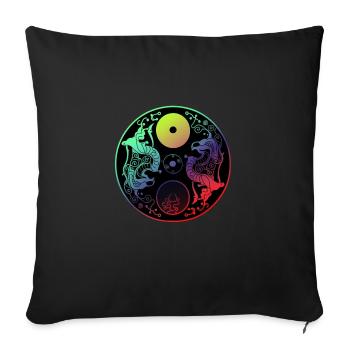 Yin Yang - Sofa pillowcase 17,3'' x 17,3'' (45 x 45 cm) - black - Front