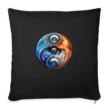 Yin Yang - Sofa pillowcase 17,3'' x 17,3'' (45 x 45 cm) - black - Front