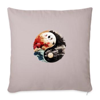 Yin Yang - Sofakissenbezug 45 x 45 cm - helles Taupe - Vorne