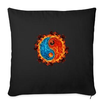 Yin Yang Water Fire - Sofa pillowcase 17,3'' x 17,3'' (45 x 45 cm) - black - Front