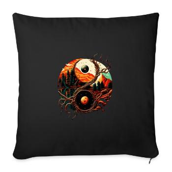 Yin Yang - Sofa pillowcase 17,3'' x 17,3'' (45 x 45 cm) - black - Front