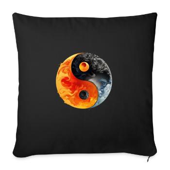 Yin Yang - Housse de coussin décorative 45 x 45 cm - noir - Devant