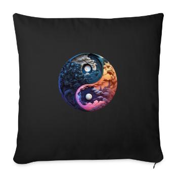Yin Yang - Housse de coussin décorative 45 x 45 cm - noir - Devant