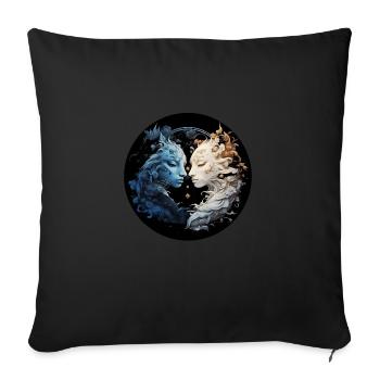 Yin Yang - Housse de coussin décorative 45 x 45 cm - noir - Devant