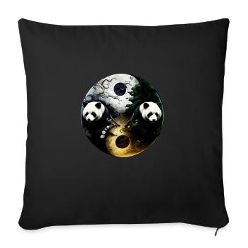 Yin Yang Panda - Housse de coussin décorative 45 x 45 cm - noir - Devant