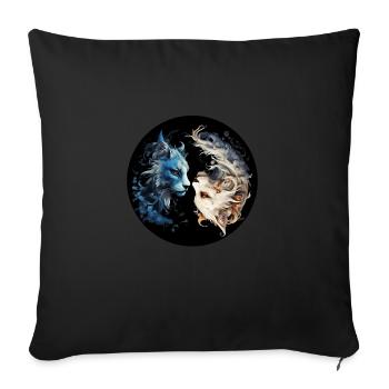 Yin Yang Cats - Sofa pillowcase 17,3'' x 17,3'' (45 x 45 cm) - black - Front