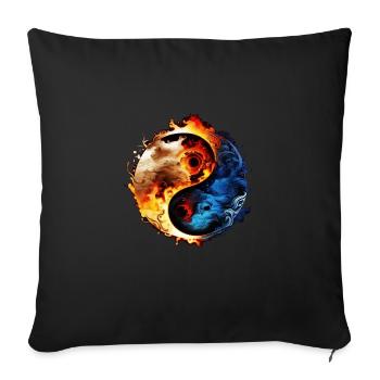 Yin Yang - Sofa pillowcase 17,3'' x 17,3'' (45 x 45 cm) - black - Front
