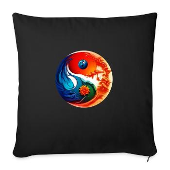 Yin Yang - Sofa pillowcase 17,3'' x 17,3'' (45 x 45 cm) - black - Front
