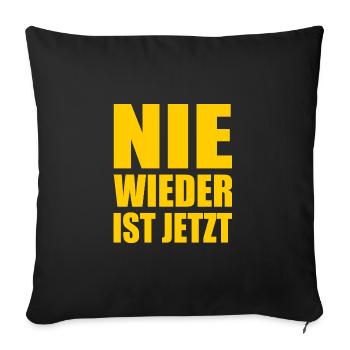 Plus jamais ça n’est maintenant - Housse de coussin décorative 45 x 45 cm - noir - Devant