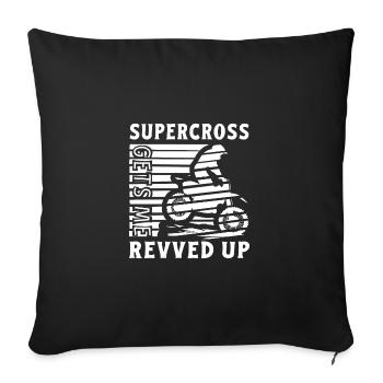Dirt Bike Rider Gets Me Revved Up MX Motocross - Sofa pillowcase 17,3'' x 17,3'' (45 x 45 cm) - black - Front