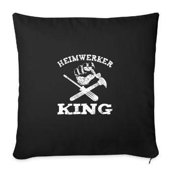 Grand-père bricolage King Crafter Papa Hommes Fête des pères - Housse de coussin décorative 45 x 45 cm - noir - Devant