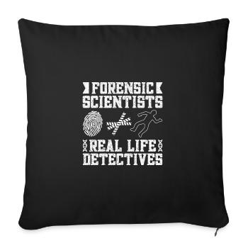 Analyste médico-légal Détectives de la vie réelle Escouade Crime - Housse de coussin décorative 45 x 45 cm - noir - Devant