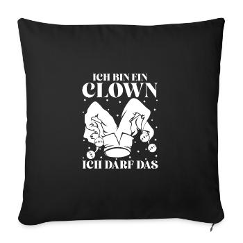 Circus Graphic Clown I May The Circus Artist - Sofa pillowcase 17,3'' x 17,3'' (45 x 45 cm) - black - Front