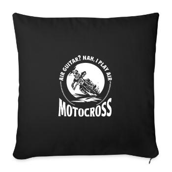 Dirtbike Rider AIr Guitar MX Motocross Supercross - Sofa pillowcase 17,3'' x 17,3'' (45 x 45 cm) - black - Front