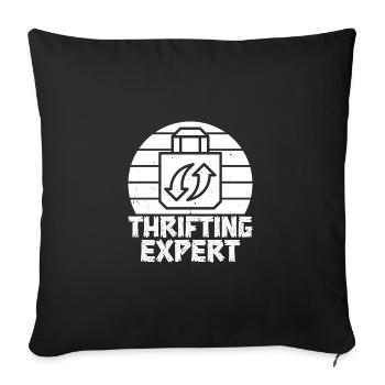Thrift Shop Thrifting Expert Love Thrifting - Sofa pillowcase 17,3'' x 17,3'' (45 x 45 cm) - black - Front