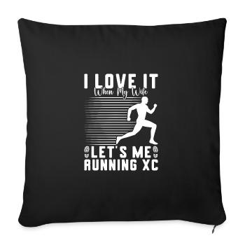 Cross Country Runner Design - XC Coach - Running - Sofa pillowcase 17,3'' x 17,3'' (45 x 45 cm) - black - Front