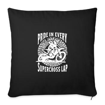 Dirt Bike Rider Supercross Lap MX Motocross - Sofa pillowcase 17,3'' x 17,3'' (45 x 45 cm) - black - Front