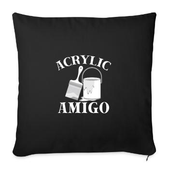 Funny Art Painter Acrylic Amigo Drawing Artist - Sofa pillowcase 17,3'' x 17,3'' (45 x 45 cm) - black - Front