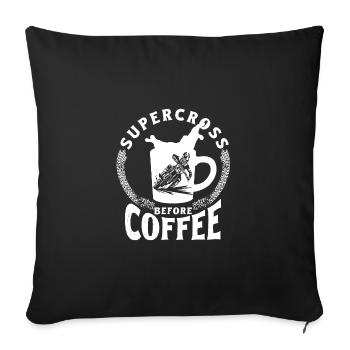 Dirtbike Rider Before Coffee MX Motocross - Sofa pillowcase 17,3'' x 17,3'' (45 x 45 cm) - black - Front