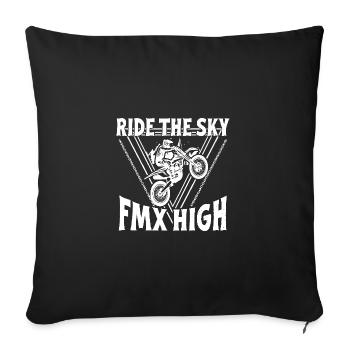 Dirtbike Rider Ride The Sky MX Motocross - Sofakissenbezug 45 x 45 cm - Schwarz - Vorne
