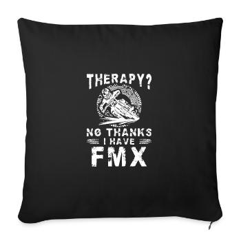 Dirtbike Rider Therapy? No Thanks MX Motocross - Sofakissenbezug 45 x 45 cm - Schwarz - Vorne