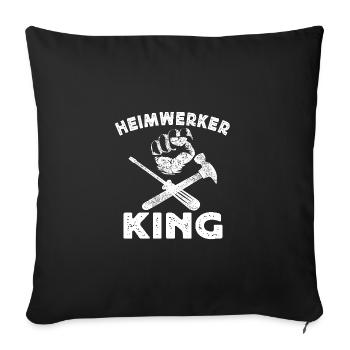 Grand-père bricolage King Crafter Papa Hommes Fête des pères - Housse de coussin décorative 45 x 45 cm - noir - Devant