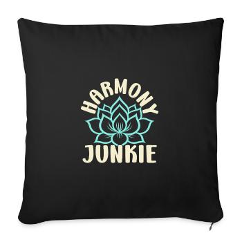 Yoga Harmony Junkie Funny Yoga - Sofa pillowcase 17,3'' x 17,3'' (45 x 45 cm) - black - Front