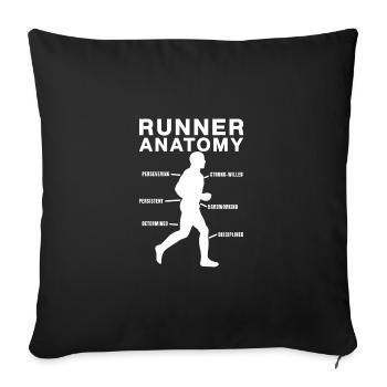 Marathon Runner Anatomy Running - Sofa pillowcase 17,3'' x 17,3'' (45 x 45 cm) - black - Front