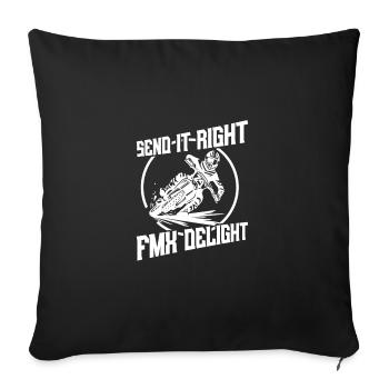 Dirtbike Rider FMX Delight MX Motocross Supercross - Sofakissenbezug 45 x 45 cm - Schwarz - Vorne